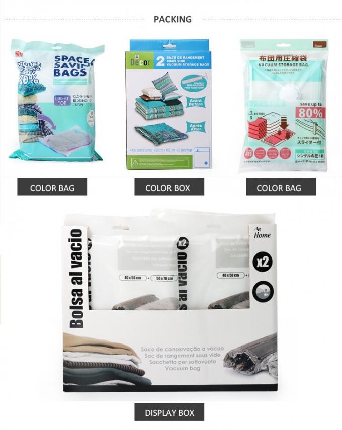 Presión manual de viaje Bolsa de almacenamiento de vacío Bolsa de espacio de vacío 7