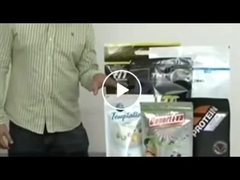 La botella impresa de encargo de la bebida del bolso de Doypack formó el soporte del papel de aluminio de la boca encima de la bolsa del canalón