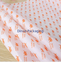 Envoltura de papel tisú impresa personalizada con logotipo naranja para regalo facial de guirnalda de boda de flores