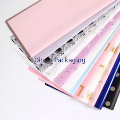 Hojas de papel tisú de pulpa de madera de hoja de oro personalizada para regalo de oro rosa