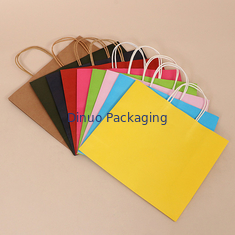 Bolso de empaquetado del regalo de encargo de Logo Printing Reusable Kraft Paper con la manija