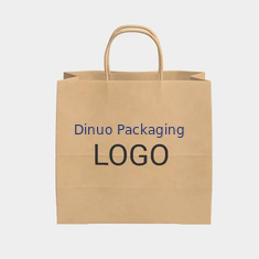 Bolsa de papel para llevar de papel del regalo de las compras del té de Kraft Tote Bag Baking Pastry Milk