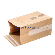 Bolso inferior plano de encargo de Logo Printing Biodegradable Kraft Paper para el envío del paquete