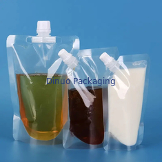 La impresión de encargo del fotograbado se levanta la bebida transparente Juice Spout Pouch de las bolsas líquidas