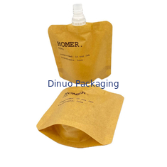 Soporte de la aduana encima de la bolsa líquida cosmética biodegradable del canalón del repuesto de Kraft del bolso