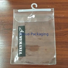 Bolsos de empaquetado modificados para requisitos particulares del claro del PVC del tamaño con el OEM/el ODM de la cinta adhesiva con el gancho
