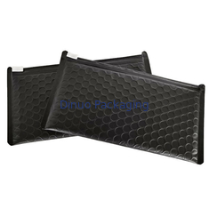 Mailer negro Bolsa con cremallera Bolsa de embalaje de burbujas Bolsa poli con logotipo personal personalizado