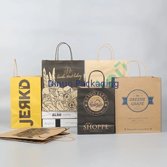 Bolsa de papel Kraft de compras personalizada con mango Bolsa de comida rápida para llevar