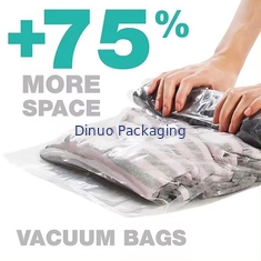 Bolsa de almacenamiento de vacío de viaje personalizada Bolsa de vacío de plástico de embalaje de mano con cremallera para equipaje