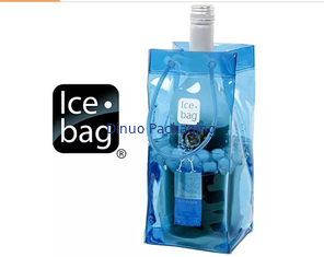 Bolsos de empaquetado del PVC de la manija de la secuencia de la seguridad, bolsos plásticos reutilizables del refrigerador de vino