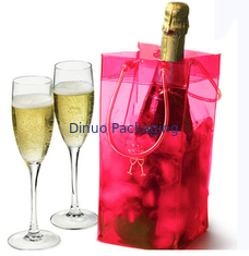 Bolso de hielo plástico del bolso transparente impermeable del PVC con la manija Eco amistoso