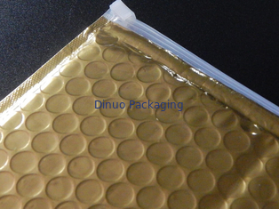 Protagonice la bolsa de plástico mate de empaquetado de la cremallera del bolso de burbuja del oro de la diapositiva de la cremallera para los regalos