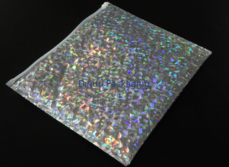 anuncios publicitarios olográficos brillantes del sobre de la burbuja de 220x160m m con el bolso cosmético del segundito de la burbuja de la cremallera