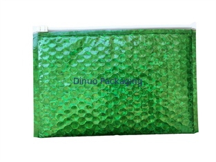 Bolsos de burbuja impermeables de la cremallera/anuncios publicitarios 300x250m m Ziplock olográficos brillantes metálicos de la burbuja de la hoja del verde