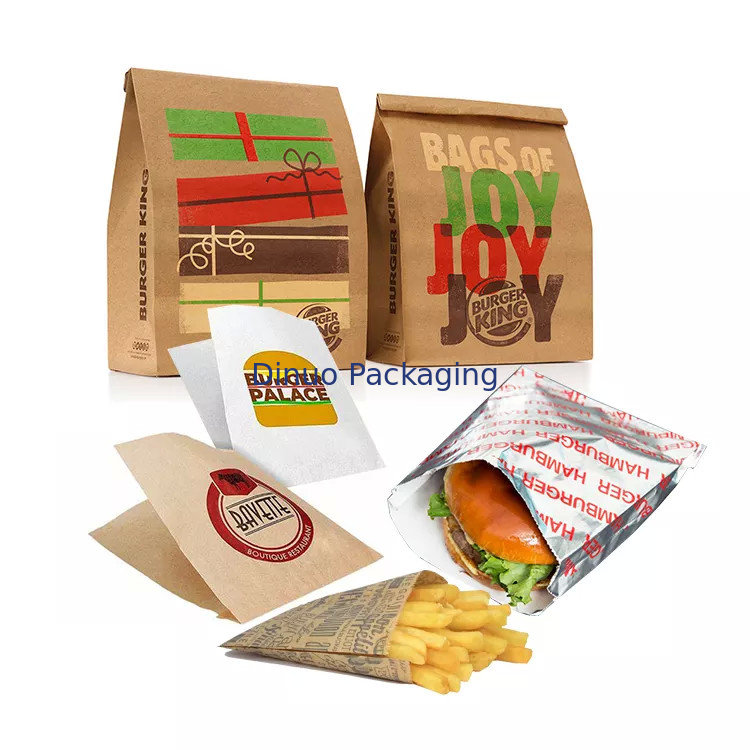 Sobres de cristal plano biodegradables forrados en forma de V Bolsas de galletas de sándwich de papel Kraft con fondo afilado