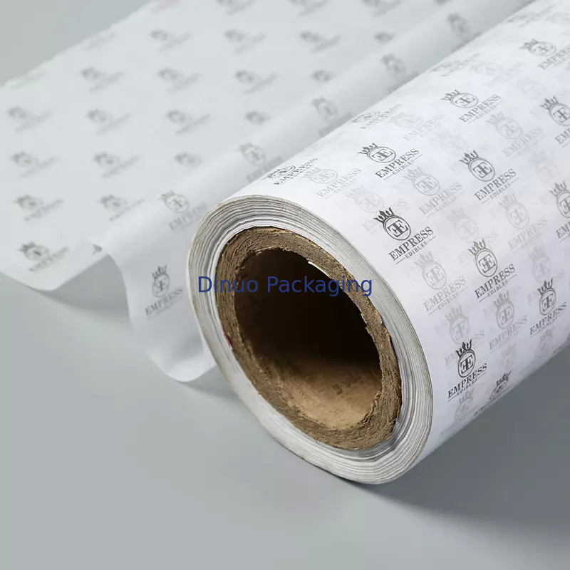 Envoltura de papel tisú de metal blanco y dorado de marca para bolso de mujer/joyería