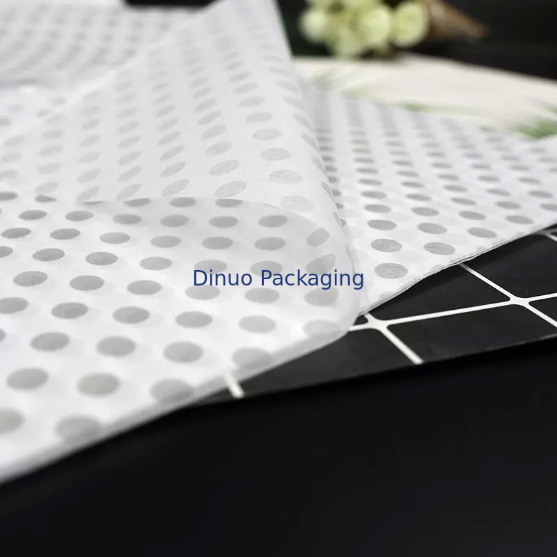 Envoltura de papel tisú de metal blanco y dorado de marca para bolso de mujer/joyería