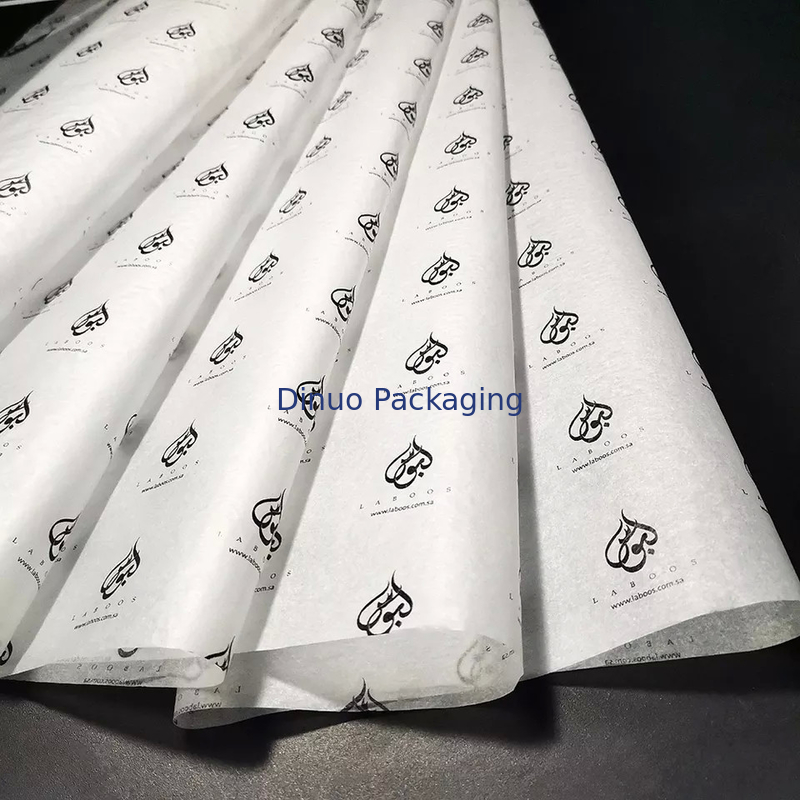 Envoltura de papel tisú de metal blanco y dorado de marca para bolso de mujer/joyería