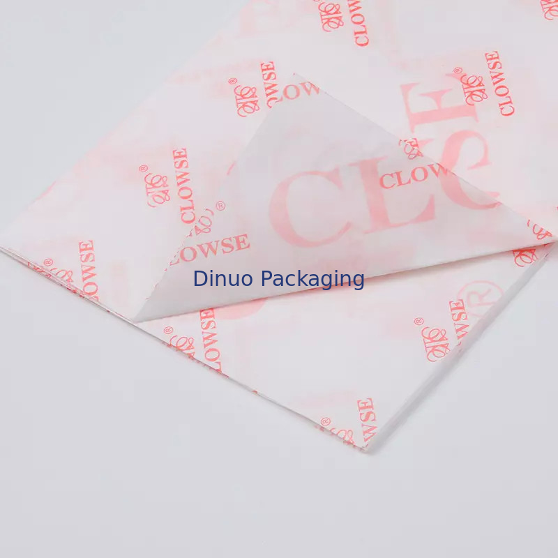 Envoltura de papel tisú impresa personalizada con logotipo naranja para regalo facial de guirnalda de boda de flores