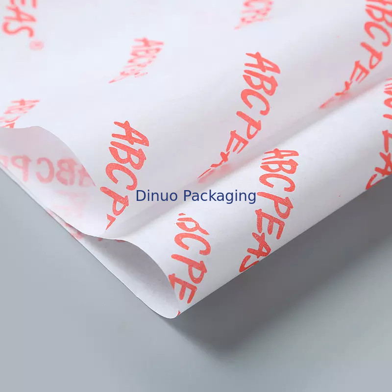 Envoltura de papel tisú impresa personalizada con logotipo naranja para regalo facial de guirnalda de boda de flores