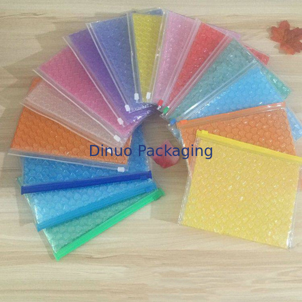 Poly Air Zip Lock Bolsa de correo de burbujas de plástico personalizado de color claro Inflable con logotipo