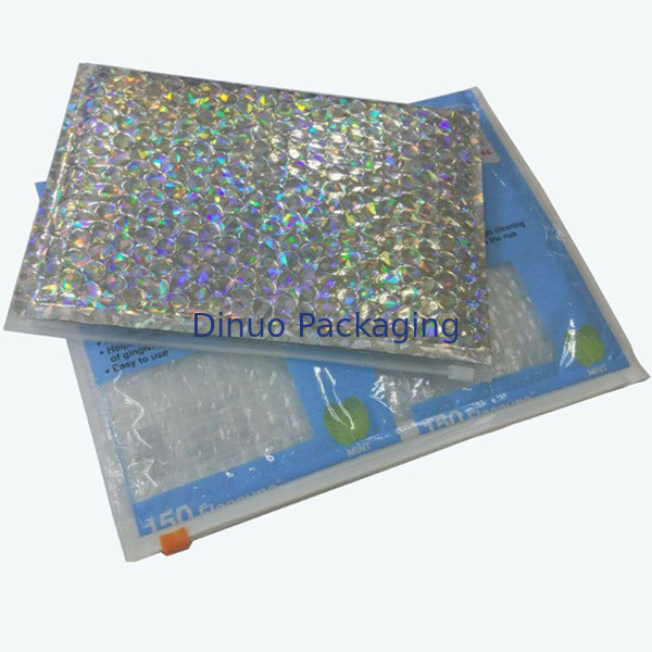 Poly Air Zip Lock Bolsa de correo de burbujas de plástico personalizado de color claro Inflable con logotipo