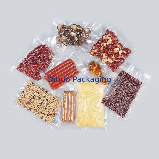 Bolsa de almacenamiento de plástico sellada con grabado de vacío de tres lados Bolsa de vacío de alimentos sellada textura Bolsa de vacío en grabado
