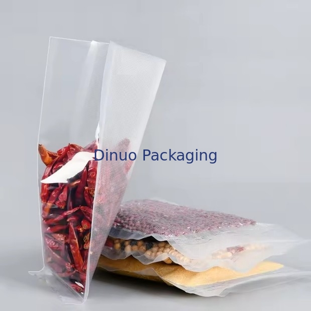 Bolsa de almacenamiento de plástico sellada con grabado de vacío de tres lados Bolsa de vacío de alimentos sellada textura Bolsa de vacío en grabado