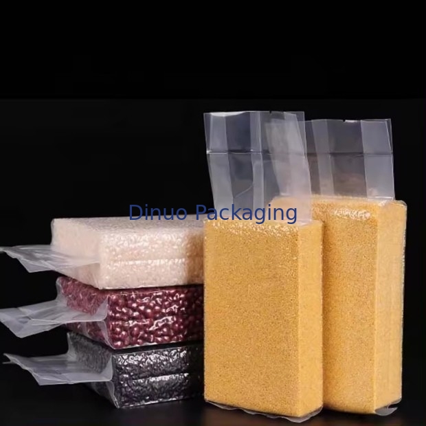 Bolsa de vacío transparente personalizada con impresión de grano reciclable para uso industrial alimentario