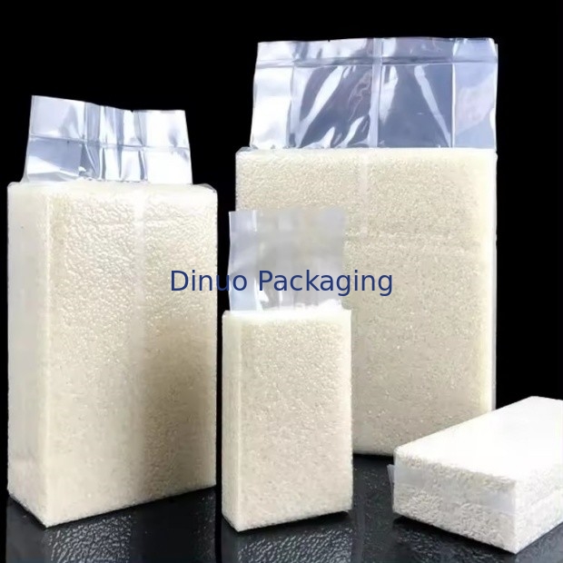 Bolsa de vacío transparente personalizada con impresión de grano reciclable para uso industrial alimentario