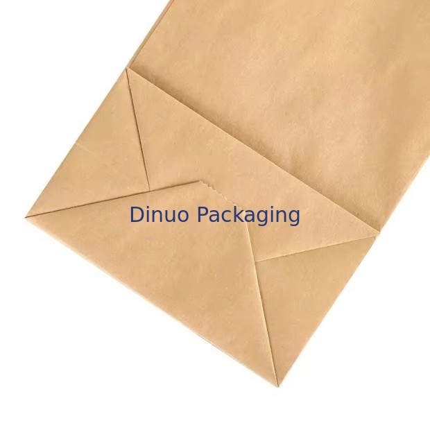 Tamaño personalizado Bolsas de papel Kraft marrón desechables para pan, sándwich Bolsa de papel de comida con fondo plano