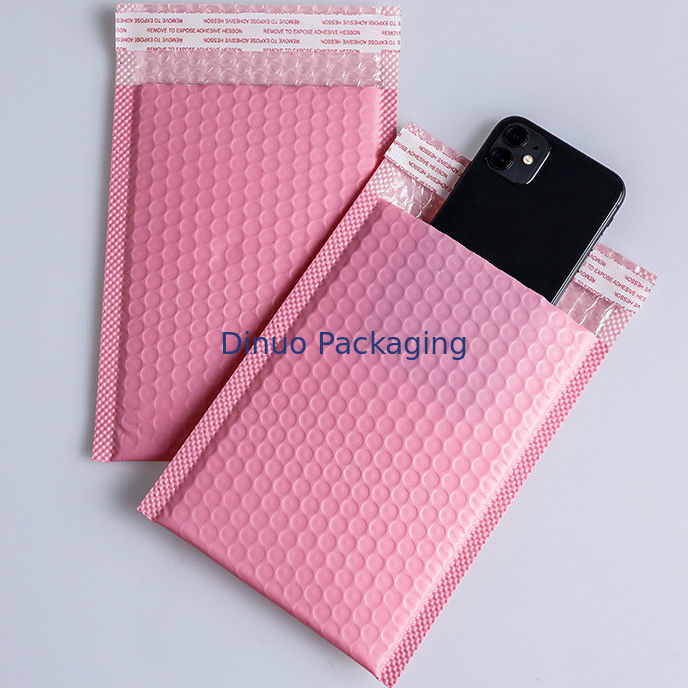 Bolsas de correo con burbujas de diseño rosa 100% reciclables con función impermeable para productos envasados