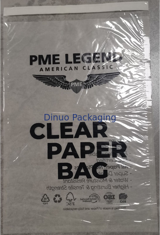 Certificado FSC Envase de papel de vidrio reciclable Eco-consciente elección de un lado semitransparente de un lado 100% transparente