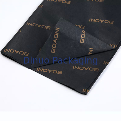 Regalo negro Feliz cumpleaños Papel tisú de Navidad Envoltura Logotipo personalizado para ropa de zapatos