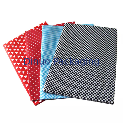 Envoltura de papel tisú de fondo de doble Color de guinga de lunares para esmalte de uñas de caja de zapatos