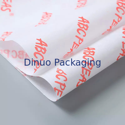 Envoltura de papel tisú impresa personalizada con logotipo naranja para regalo facial de guirnalda de boda de flores