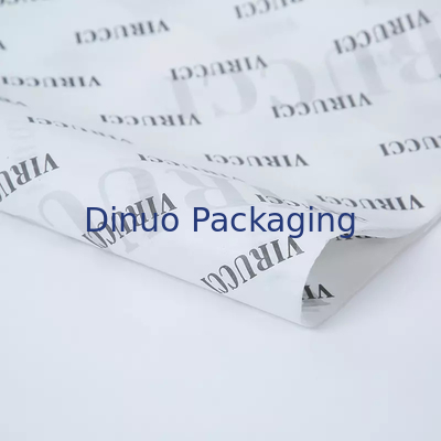 Rollo de envoltura de papel tisú reciclado blanco con logotipo negro personalizado para regalo de zapatos