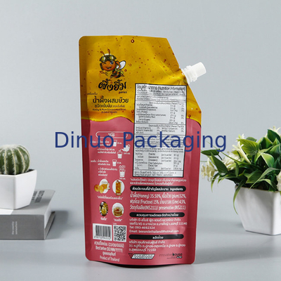Bolsa plástica biodegradable de encargo Straw Fruits Juice Pouch Bag del canalón del papel de aluminio