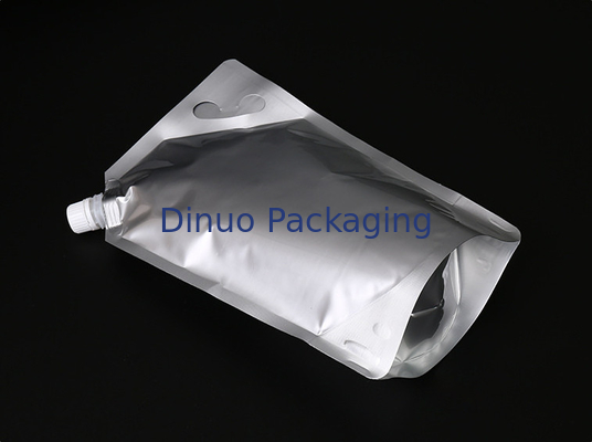 La aduana imprimió las bolsas del papel de aluminio verticalmente rojas/la bolsa que se puede volver a sellar del canalón del vino blanco
