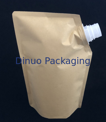 Soporte impreso de encargo de la hoja biodegradable encima de la bolsa líquida impermeable del canalón del papel de Kraft de las bolsas