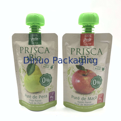 Bolsa orgánica Juice Beverage Doypack Bag reutilizable del canalón de los alimentos para niños del apretón del puré de la fruta
