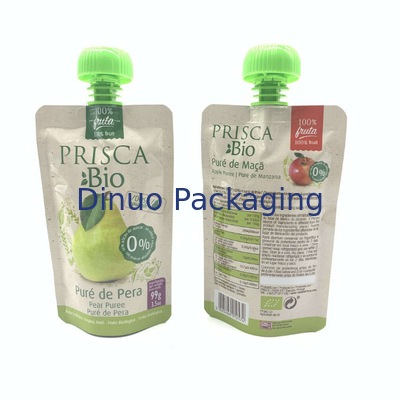 Bolsa orgánica Juice Beverage Doypack Bag reutilizable del canalón de los alimentos para niños del apretón del puré de la fruta