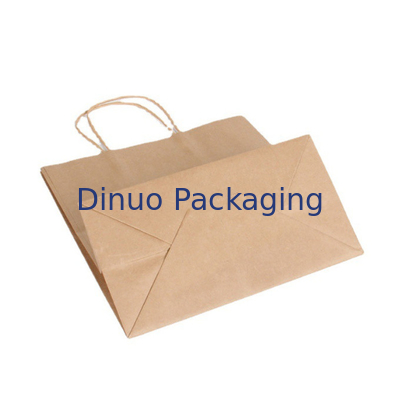 Bolso de encargo de Brown Logo Gift Shopping Kraft Paper con el bolso de la entrega del café de la manija
