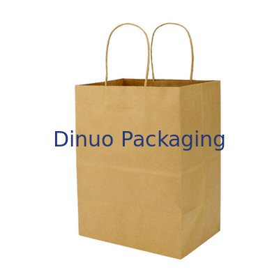 Bolso de encargo de Brown Logo Gift Shopping Kraft Paper con el bolso de la entrega del café de la manija