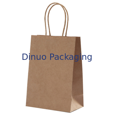 Bolso de encargo de Brown Logo Gift Shopping Kraft Paper con el bolso de la entrega del café de la manija