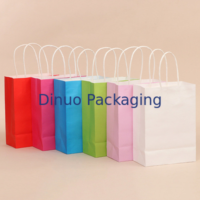 Bolso de empaquetado del regalo de encargo de Logo Printing Reusable Kraft Paper con la manija