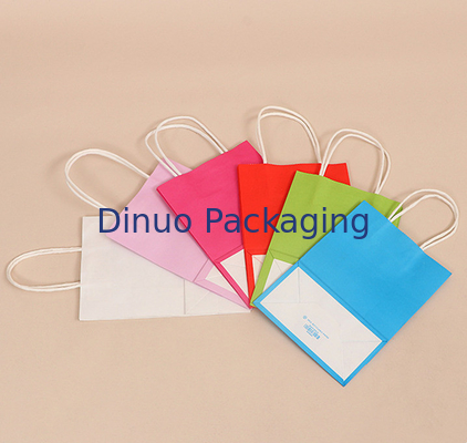 Bolso de empaquetado del regalo de encargo de Logo Printing Reusable Kraft Paper con la manija