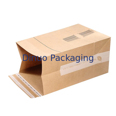 Bolso inferior plano de encargo de Logo Printing Biodegradable Kraft Paper para el envío del paquete