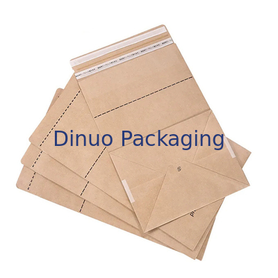 Bolso inferior plano de encargo de Logo Printing Biodegradable Kraft Paper para el envío del paquete