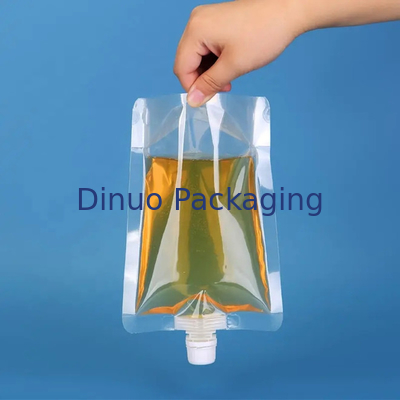 La impresión de encargo del fotograbado se levanta la bebida transparente Juice Spout Pouch de las bolsas líquidas